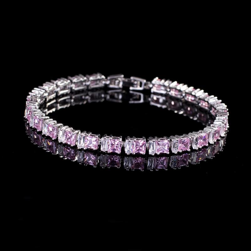 WWJ Elegantă Culoarea Argintie Albastru Deschis Zirconiu Brățări Tenis Brățări