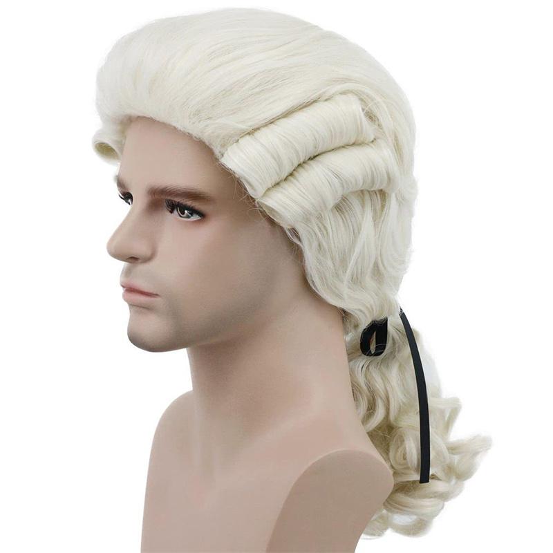 

Синтетические волосы Колониальный парик для косплея для адвоката Светлые парики Длинные кудрявые волнистые парики для унисекс взрослых Костюм Вашингтона