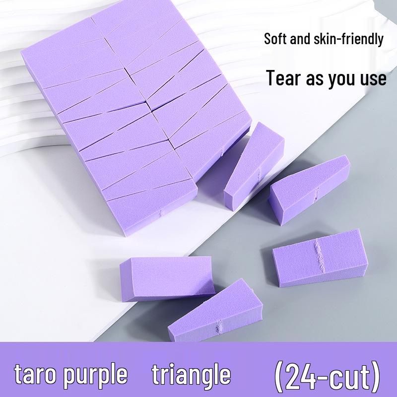24-Cut Triangle Sponge Puff for Dry & Wet Use, Skin-Friendly, Super Soft, Non-Absorbing Makeup Beauty Tool