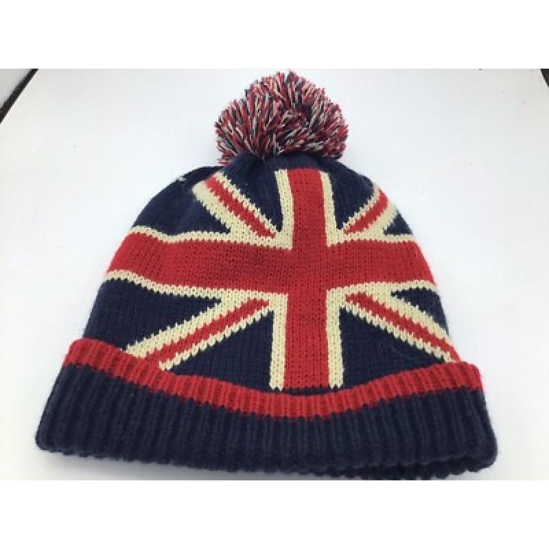 Warme gestrickte Mütze mit Jacquard-Flaggen-Design Unisex Wintermütze Streetwear Hip-Hop-Stil