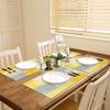 Farmhouse Placemats Set of 4, 12x18 Inch Modern Grey White and Yellow Art Painting Table Mats for Outdoor Home Party Kitchen Dining Decoration