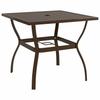 vidaXL Garden Table Brown 81.5x81.5x72 Cm Steel