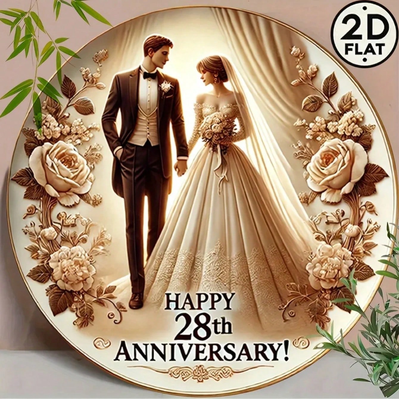

Metal Wall Art Vintage Love Theme Floral Rose Wedding Anniversary Gift Office Decor 20x20 разноцветный
