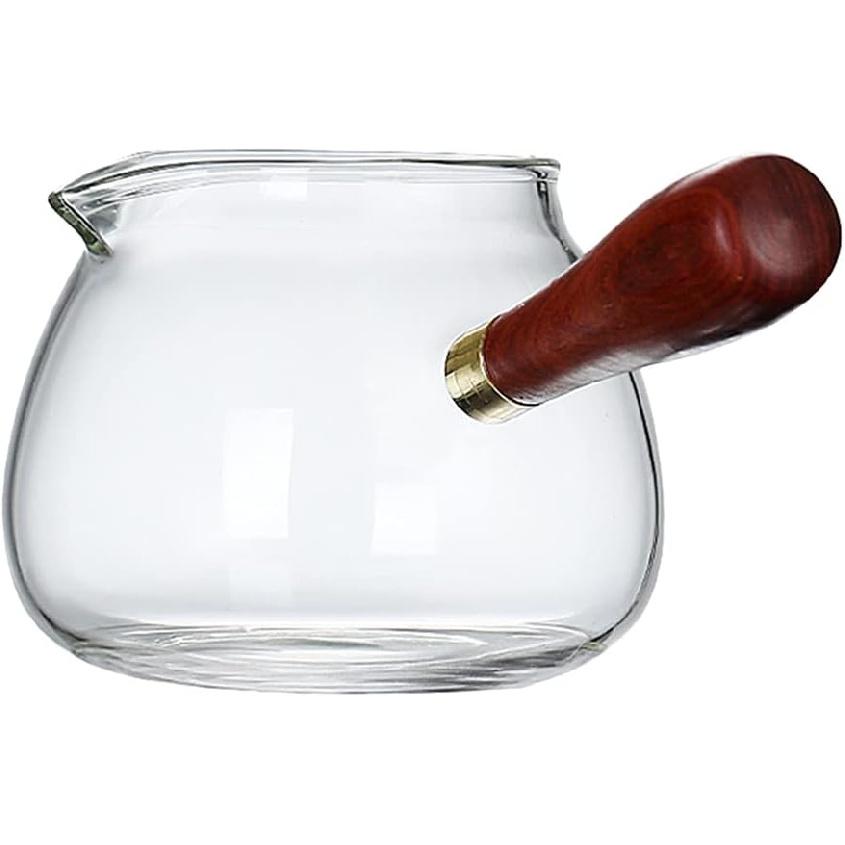 STOBOK Japanese Teapot Glass Tea Maker with Side Handle Milk Warmer Pot pour Coffee Kettle Tokoname Kyusu Teapot Vintage Butter Warmer for Home