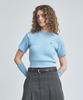 KNITTED (W) Hairy Fur Cable Crop Knit Sky