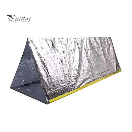 

Портативная аварийная палатка, сверхлегкая, 2-местная, треугольная, водонепроницаемая, ветрозащитная, для кемпинга, для отдыха на природе серебряный