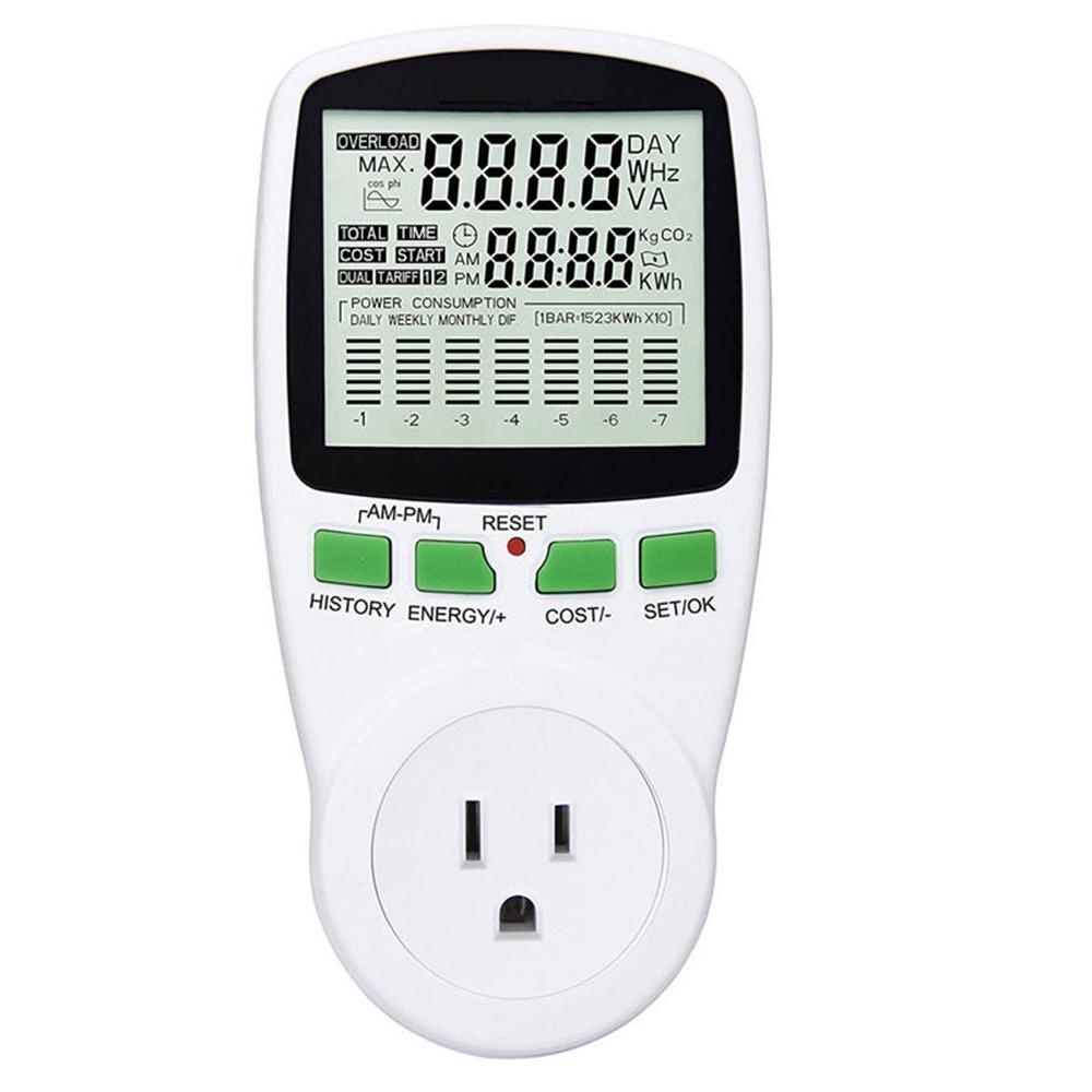 AC Power Meters 220V Digital Wattmeter EU/US Energy Meter Watt Monitor Electricity Cost Diagram Measuring Socket Analyzer