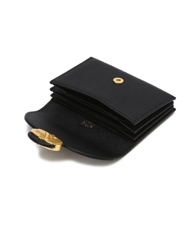 Athe Vanessabruno Black Shrunken Flap Accordion Card Wallet Aaho6E342Bk
