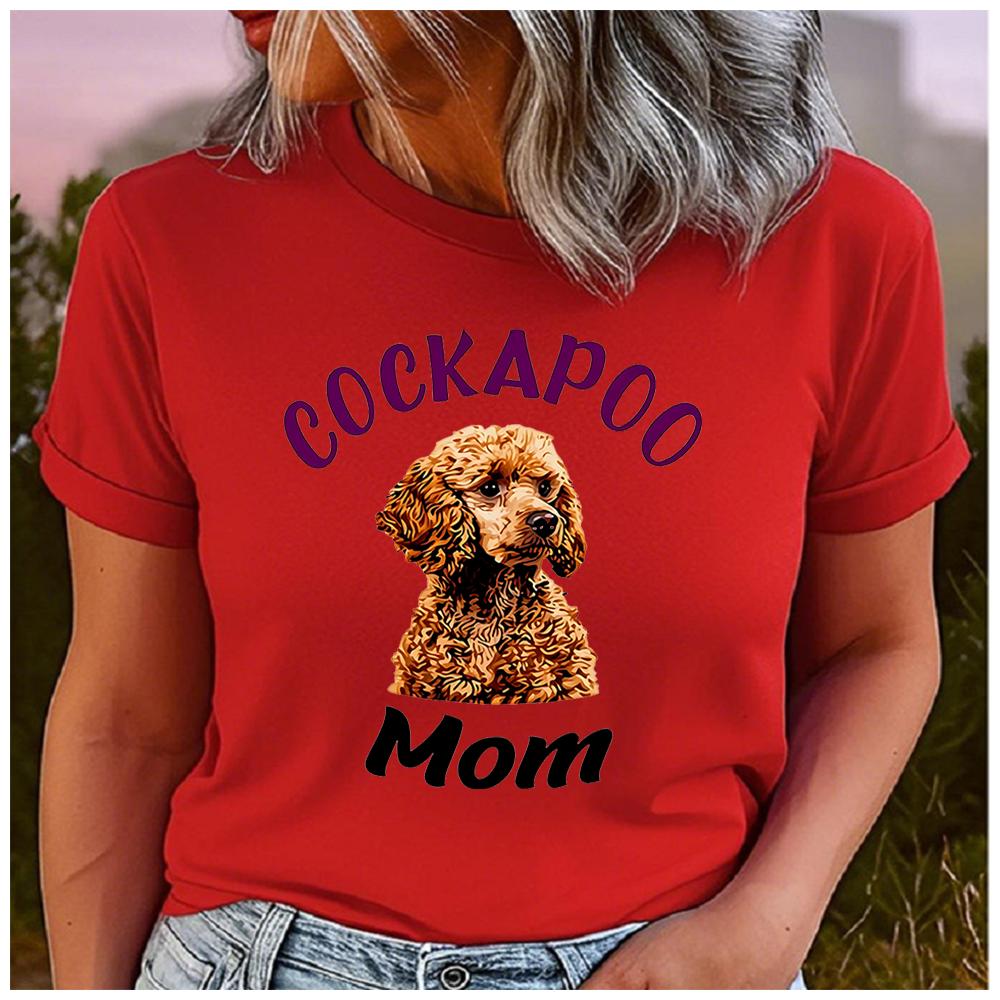 Unisex Polyester 100% SPHYNX MOM Print Loose round Neck Casual Short Sleeve T-Shirt Fashion Top for Summer