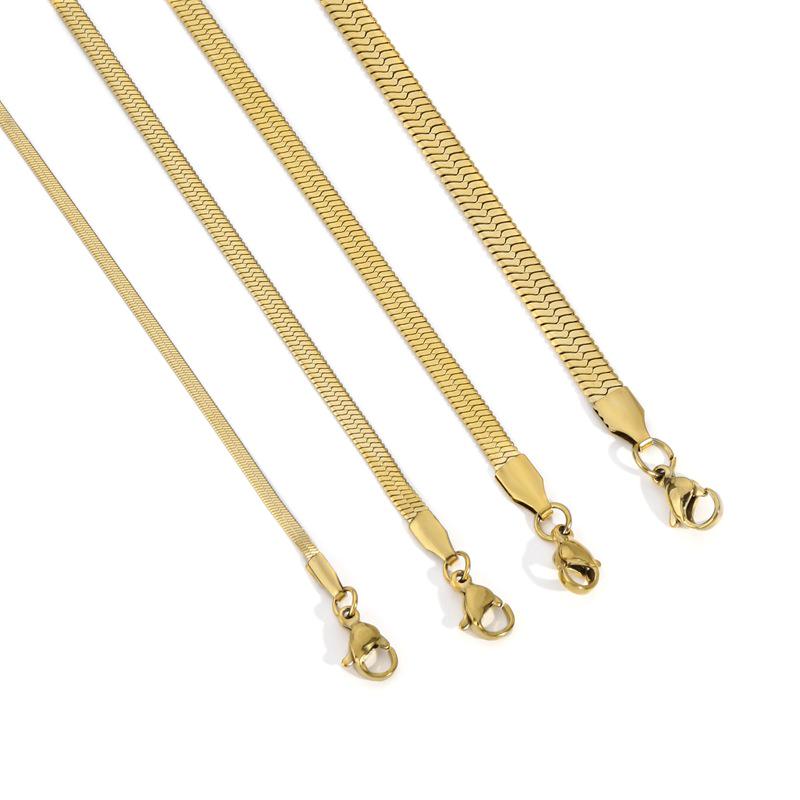 18 Karat Gold Ins-Stil Titanstahl Choker-Halskette: Exquisite Schlüsselbein-Kette für Damen