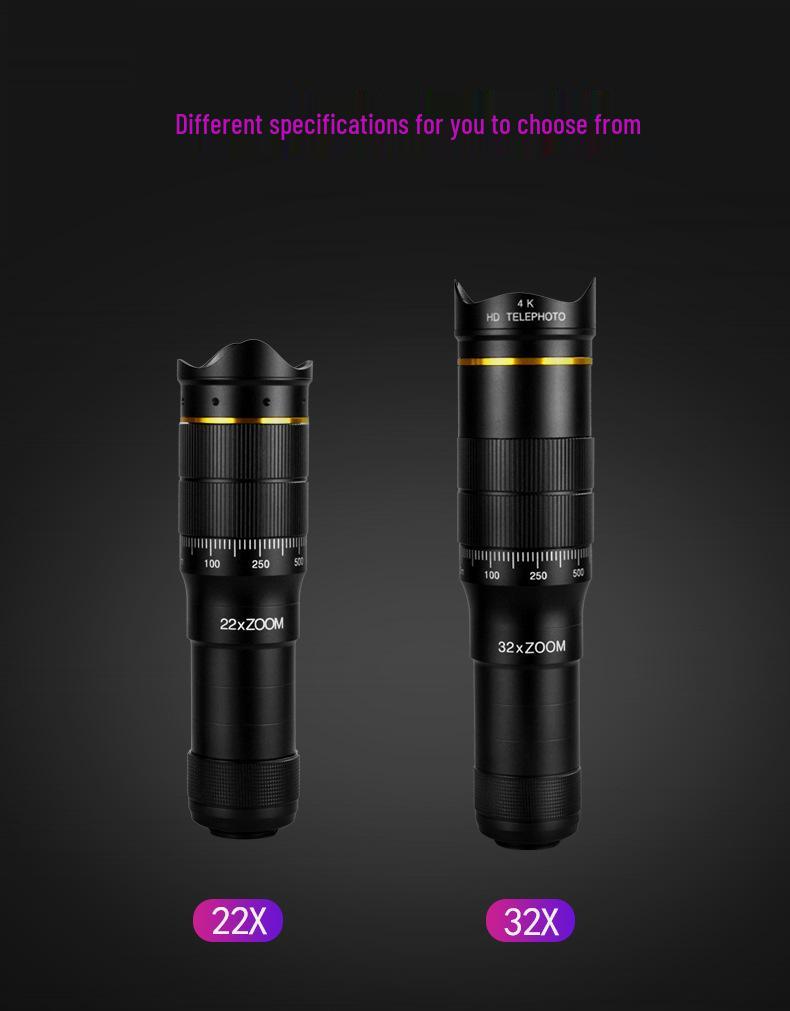 Universal Mobile Telescope Lens: 32X Quick Adjust Zoom Telephoto for Smartphones
