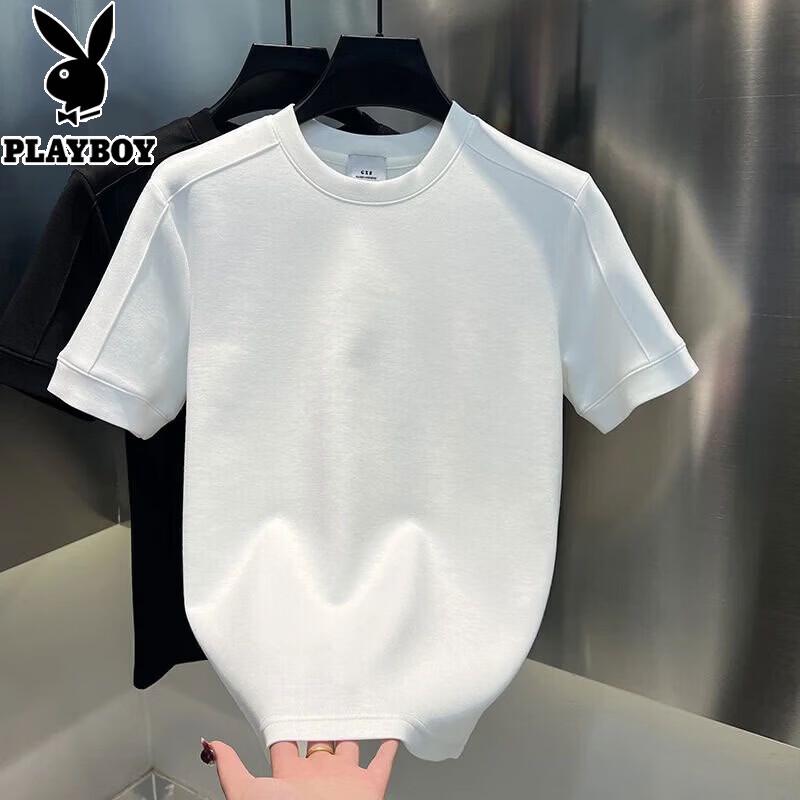 PLAYBOY Men s Solid Round Neck Short Sleeve T-Shirt XL