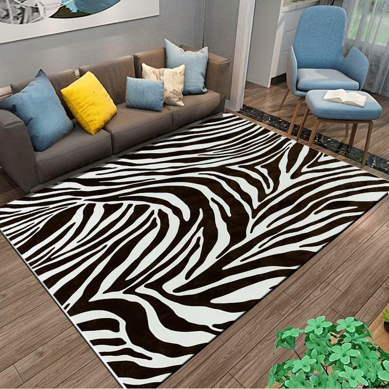 Zebra Stripe Pattern Carpet Non-slip Rug Suitable for Living Room and Bedroom Sofas