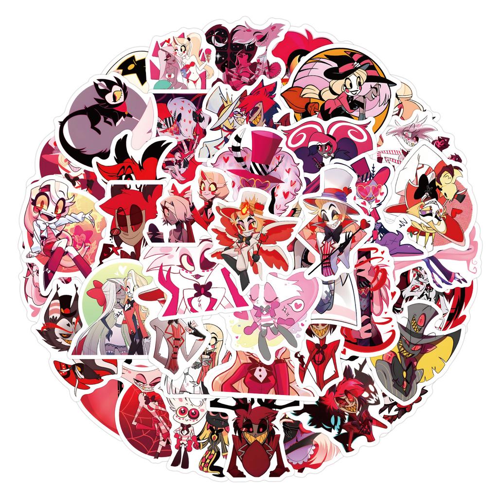 60 Neue Hazbin Hotel Graffiti Aufkleber Laptop Koffer DIY Aufkleber