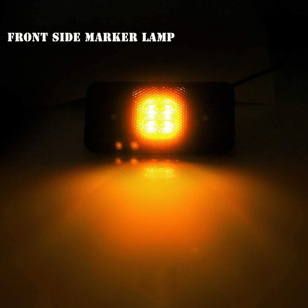 2pcs Front Smoked Lens Amber LED Side Marker Light Compatible With 2002-14 Mercedes Benz W463 G-Class G500 G550 G63 AMG Sidemarker Lamps