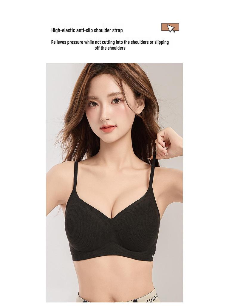 Women's Seamless Brushed Fabric Underwear: Autumn/Winter Style, Wire-Free, Small To Large Chest Support