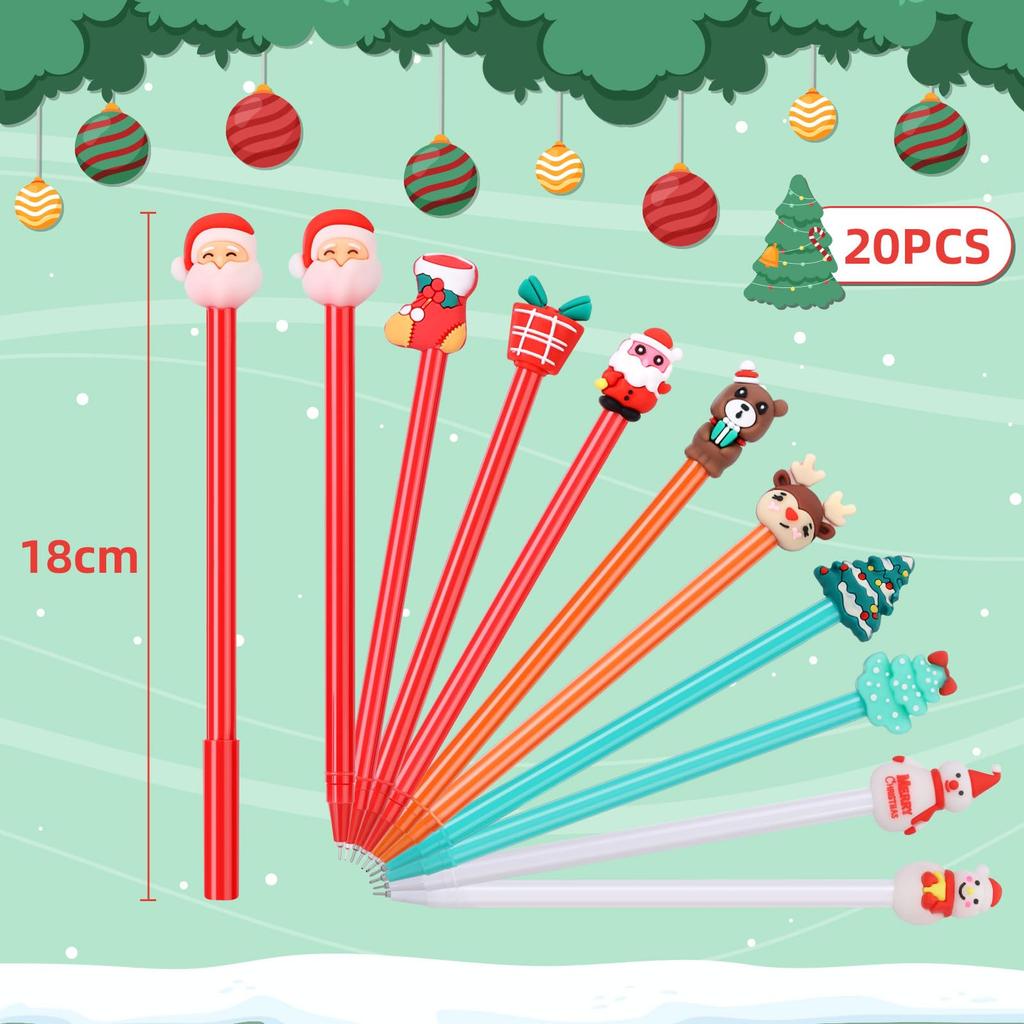 Kesote Christmas Prize Stationery Set of 20 Ballpoint Pens Perfect Christmas Gift for Festival and Other Cute Stationery and Christmas Oil-Based -