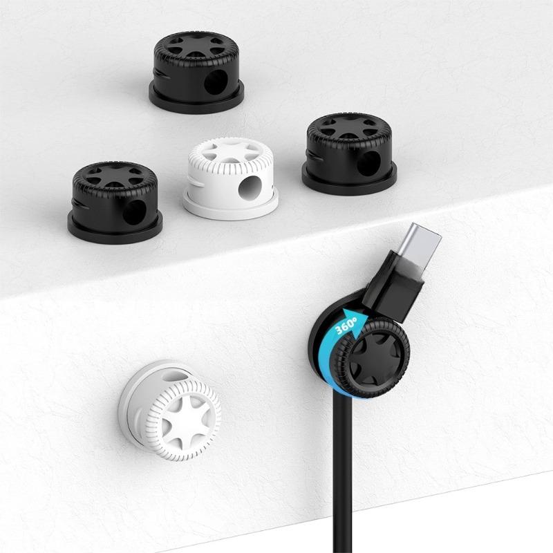 

Magnetic Rotating Cable Organizer Desktop Car Phone Charging Data Cable Fixer Wire Storage And Sorting