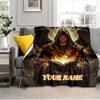 1PC Custom Name "Angel's Fiery Revelation" flannel blanket versatile, all-season throw suitable for the living room, bedroom, camping, travel, and gif