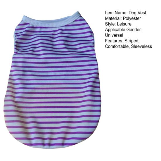 Hund Gestreifte Weste Haustiere Lässig Ärmelloser Pullover Rundhalsweste Welpenbekleidung für Mädchen Jungen Alltagskleidung Reise Streetwear
