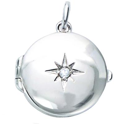 [Q1103] – Rhodinierter Silberanhänger „Secrets“ (Cassolette) – 19 x 19 mm