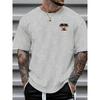 Men's Summer Cotton Fashionable Casual Loose Sports Coconut Tree and Sunset Pattern Printed Round Neck Short Sleeved T-shirt