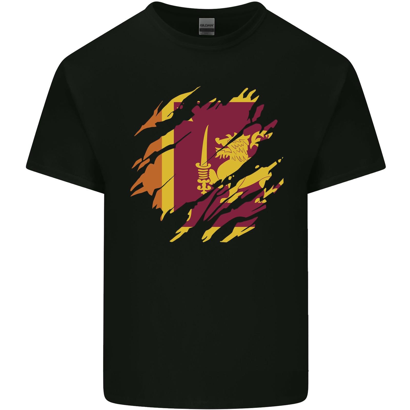 Torn Sri Lankan Flag Sri Lanka Day Football Mens Light Cotton T-Shirt S