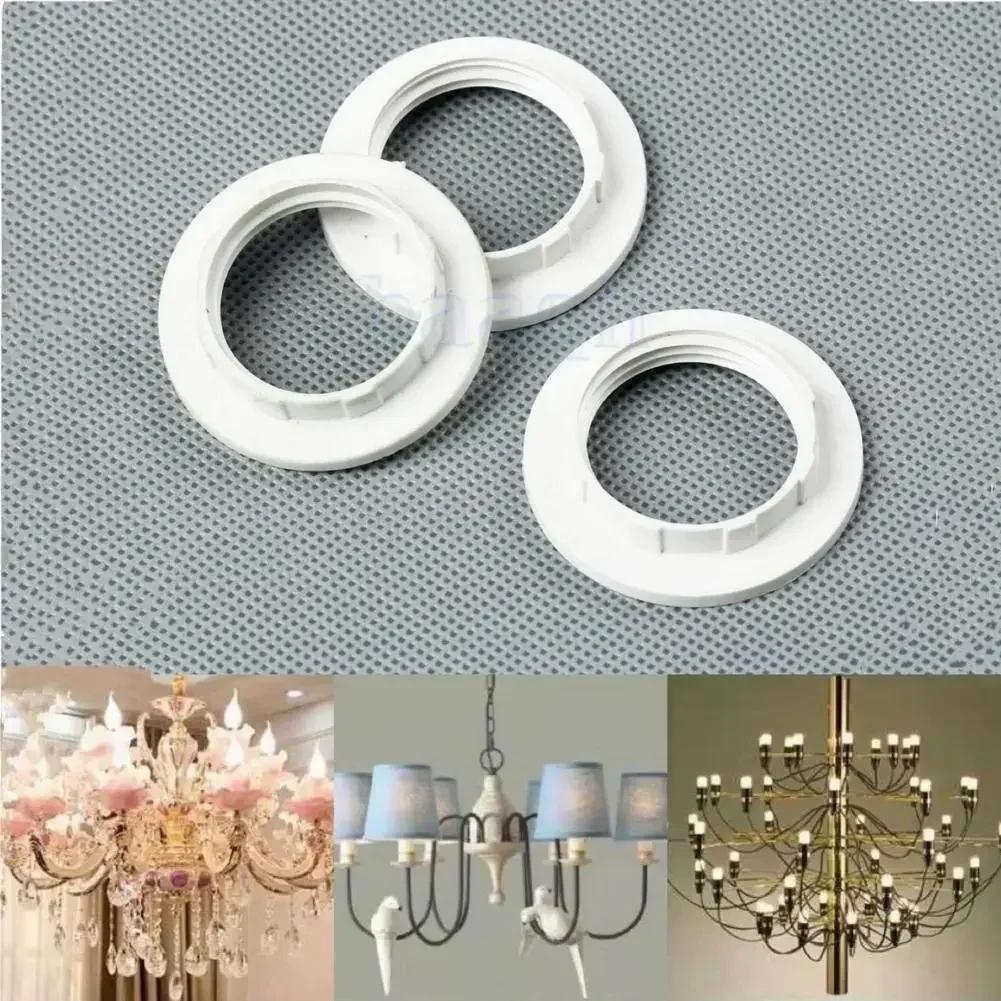 3Pcs E14 Plastic Lampshade Collar Ring Thread Lamp Light Shade Parts Bulb Holder Adapter Washer Transverter Retaining Fitting