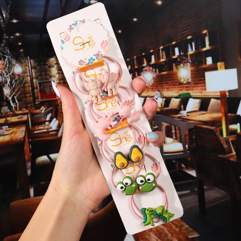 Cartoon Animal Flowers Princess Scrunchie Children Girls Kids Elastic Hair Rubber Bands Accessories Tie Hair Ring Rope Headdress