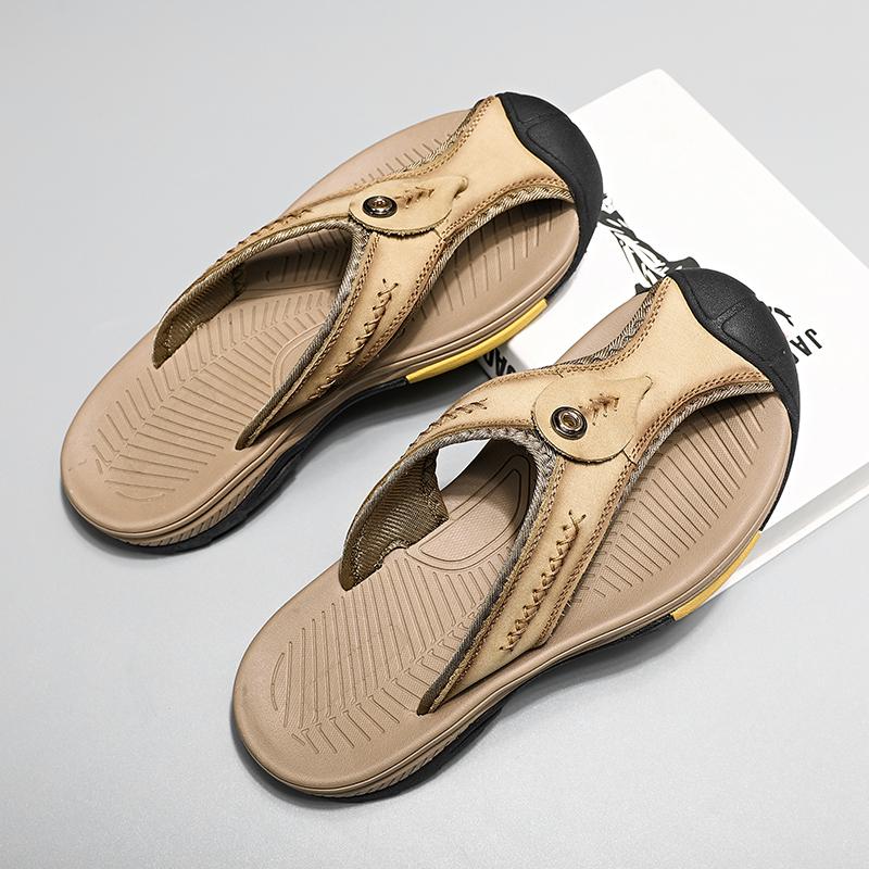 Men Casual Summer Shoes Stylish for MenAll-match Flip-flops Luxury Brand Non-Slip Male Beach Walking Shoes Handmade Flip Flops