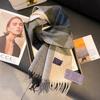 Black and Gray Imitation Cashmere Scarf Men's Autumn and Winter Plaid Scarf High-end Business High-end
