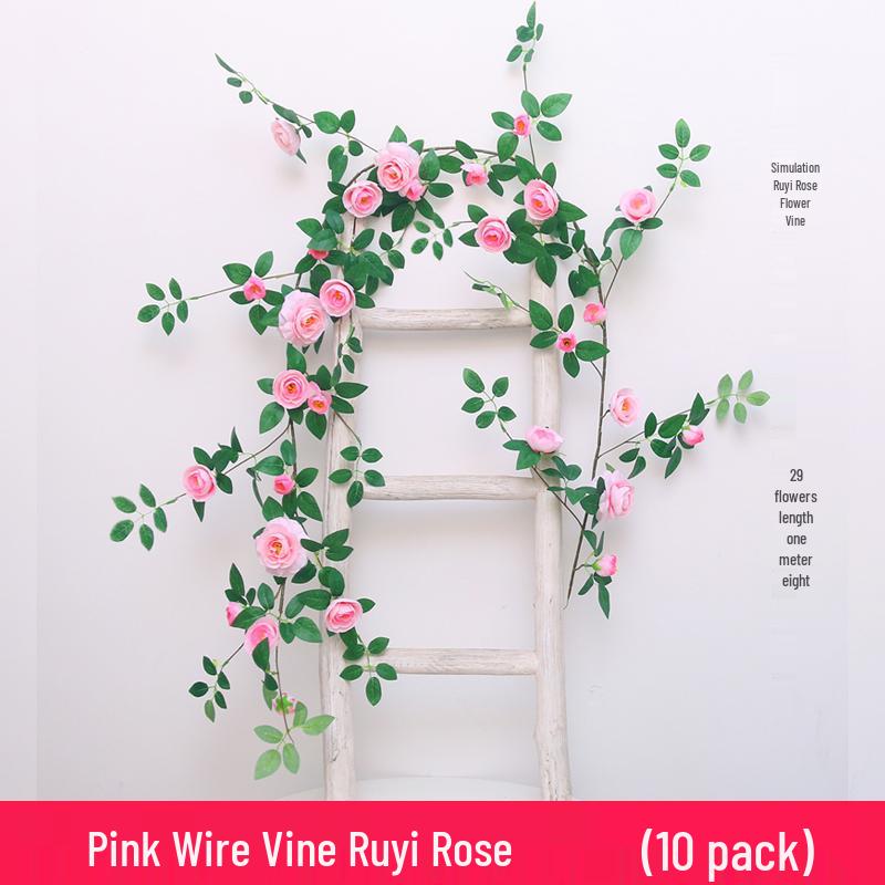 Silk Rose Vine Artificial Flower Chain for Living Room Decor