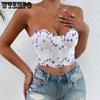 Lace Fragmented Flowers Embroidered Top Trend Have Cash Less  Navel Exposed Breastplate Undergarment Covering The Chest and Abdomen Tops