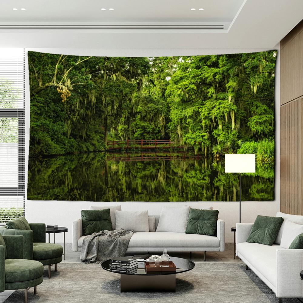 

Лесная доска, тропинка, пейзаж, гобелен, настенное искусство, абстрактное, загадочное, богемное, хиппи, эстетика, домашний декор для комнаты 400x220CM