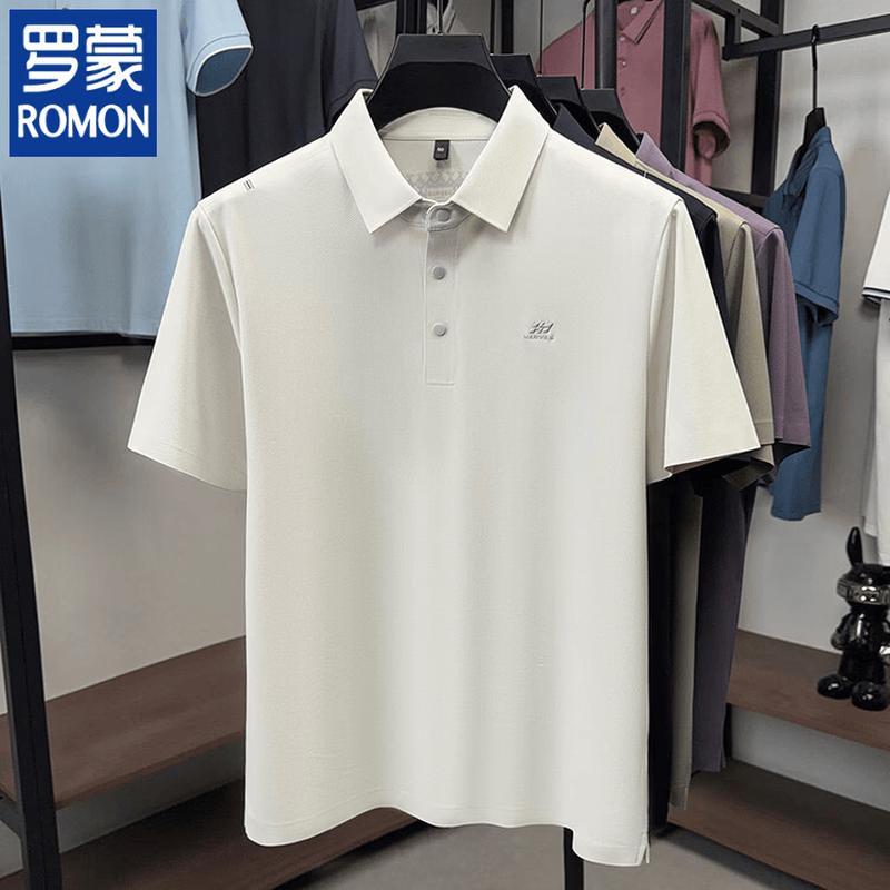 ROMON Men s Linen Blend Quick-Dry Polo T-Shirt 50