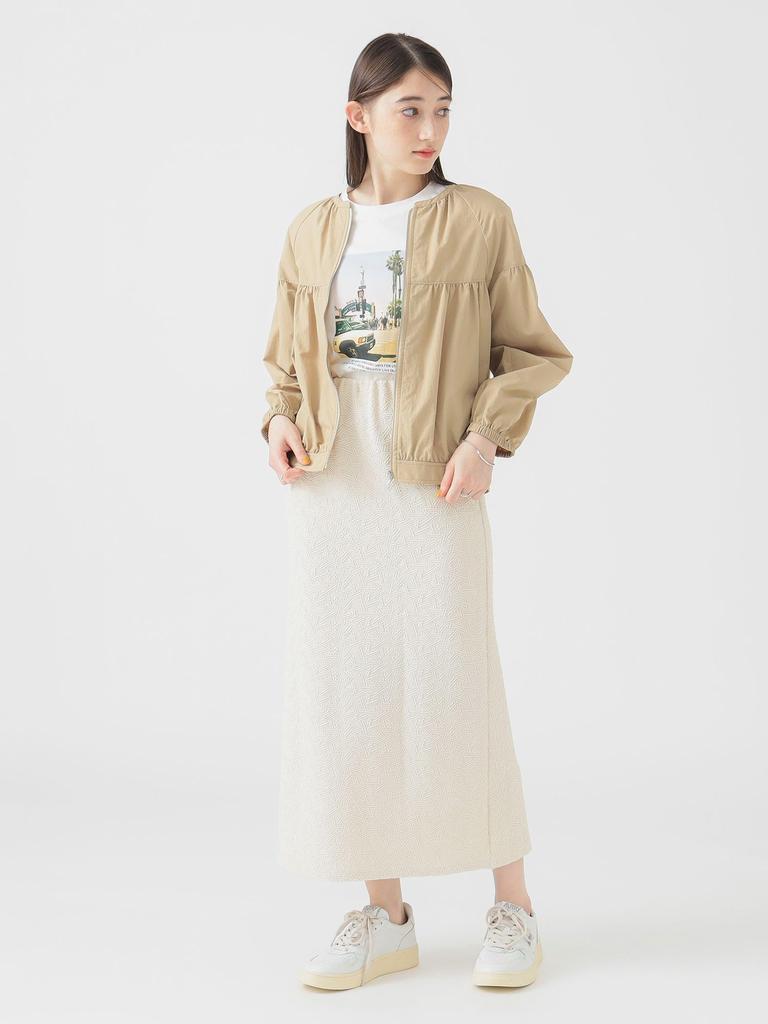 B:MING LIFE STORE by BEAMS Women's IVORY Jacquard Cut and Sew Skirt, One Size