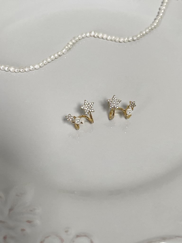 Forest-Style Trendy Drop Earrings Women Niche High-End Silver Needle Zircon Autumn Winter Exquisite Star Anniversary 18K Gold