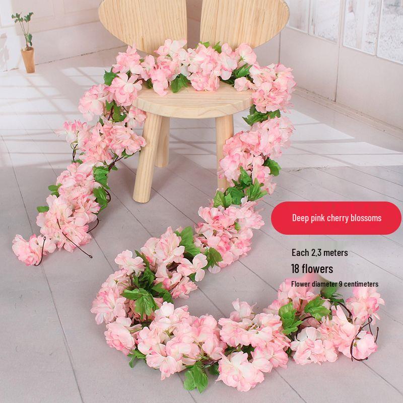 Artificial Rose Flower Vine for Balcony, Staircase, and Railings Decoration