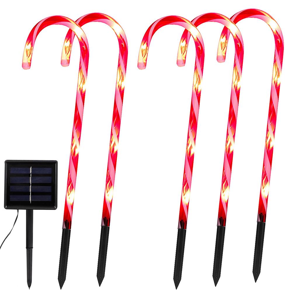 Solar Christmas Candy Cane Lights Outdoor Waterproof Christmas Day Light Pathway Marker Candy Lights Garden Passage Decoration