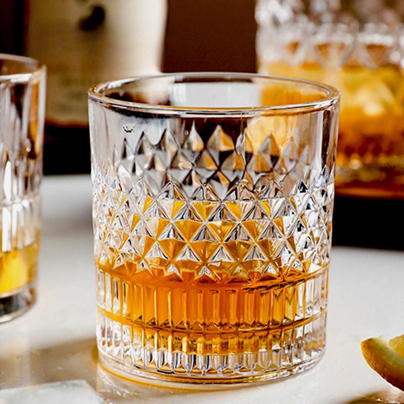 Whiskey Rock Cup Deluxe Gift Set -4-piece, 11 oz Transparent Whiskey Cup, Suitable for Scotch Whisky, Cocktails