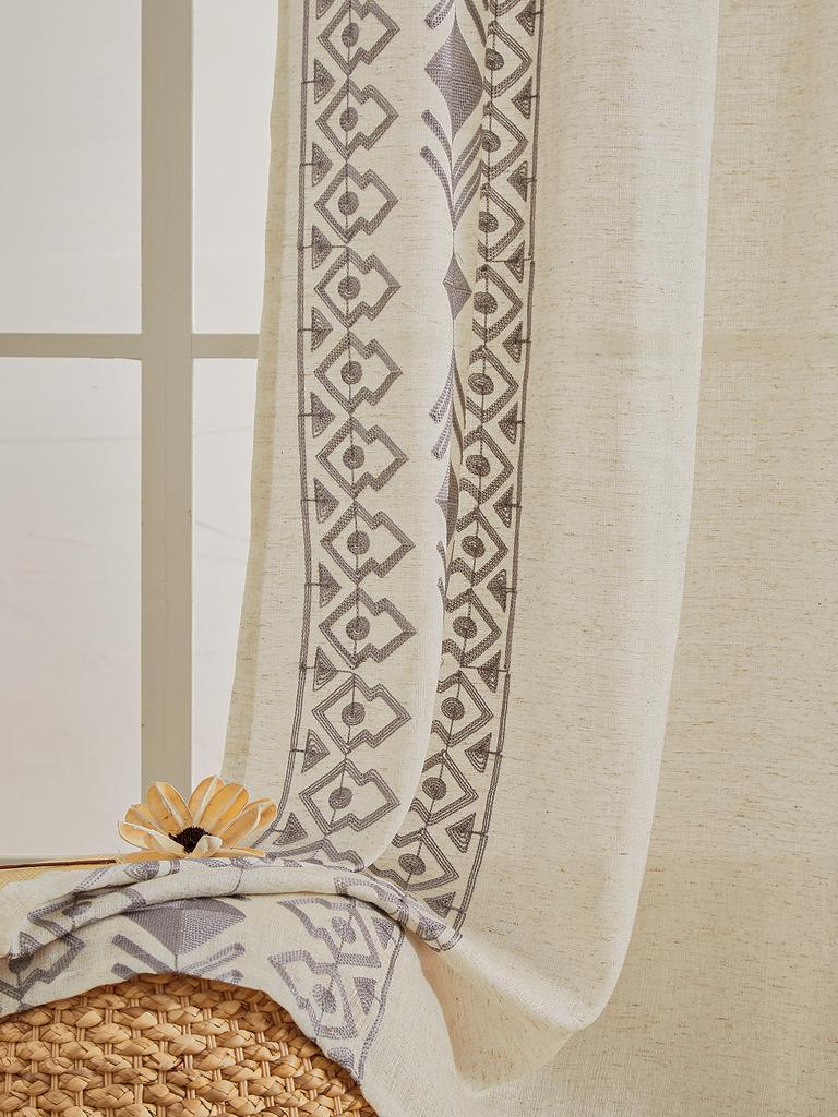 Boho Curtains for Bedroom Linen Boho Curtains 84 Inches Long 2 Panels Farmhouse Curtains