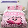 3pcs Kirby Cover Set - Personalized Name, HD Printed Bedding with 1 Cover and 2 Pillowcases - Perfect for Home Decor, Easy Care