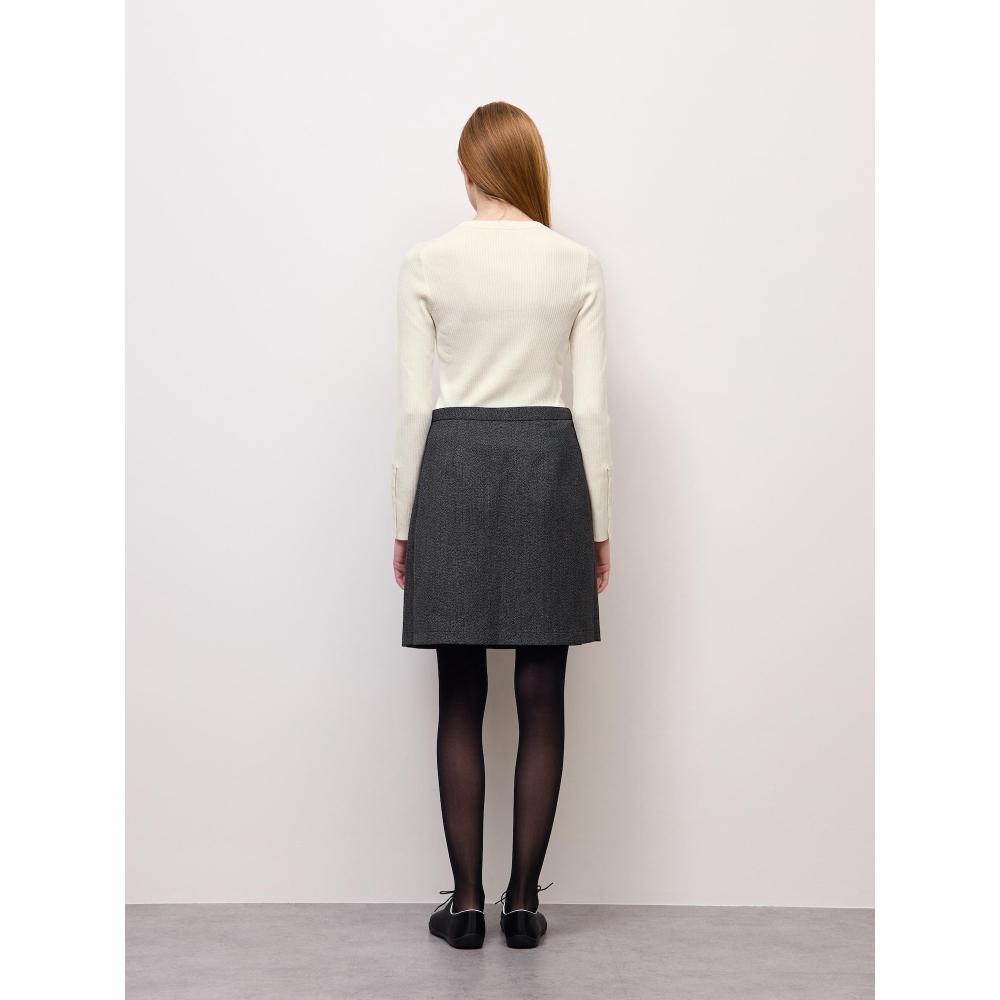 Gu By Uniqlo Box Pleated Skirt  Tweedy  Mn