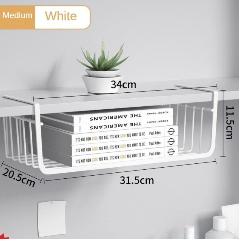 Кухонный органайзер полка кухонная подвесная сетчатая корзина стеллаж для хранения под шкафом полка для хранения проволочная стойка под столом стеллажи 1409₽