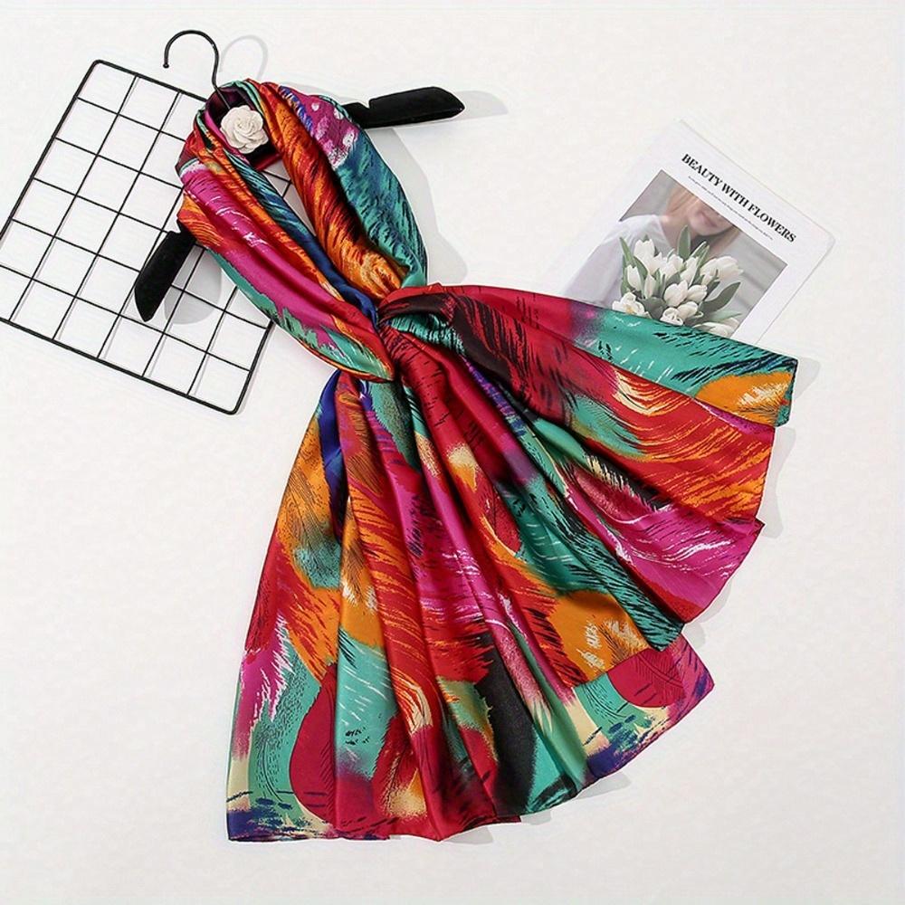 Women'S Color Printed Scarf, Fashionable Soft And Comfortable Daily Wear Shawl, Casual Multi-Functional Women'S Scarf
