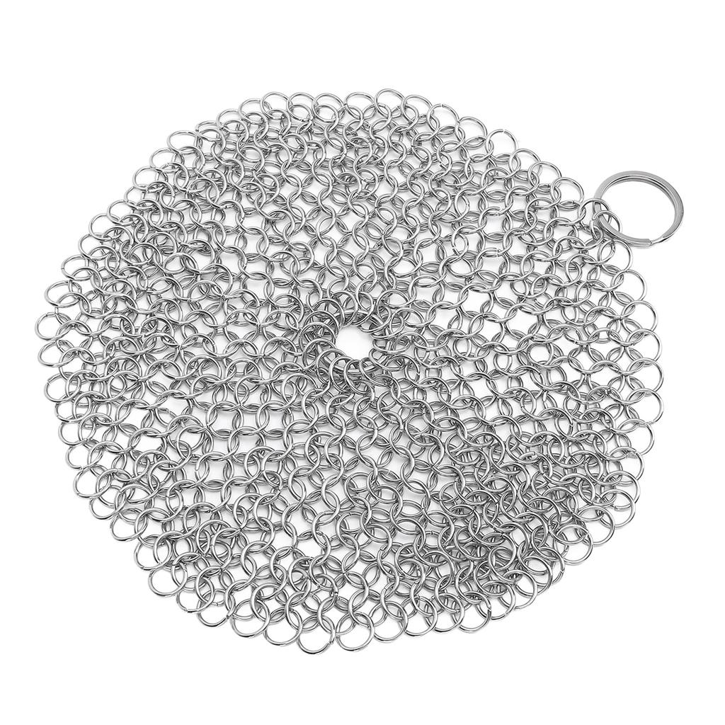 Stainless Steel Cast Iron Cleaner 316 Chain Mail Scrubber for Pre Seasoned Pan Ovens Waffle Pans Scr