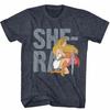 Masters of the Universe She-Ra Text Navy Heather Adult T-Shirt