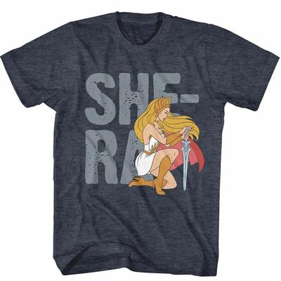 Masters of the Universe She-Ra Text Navy Heather Erwachsenen T-Shirt