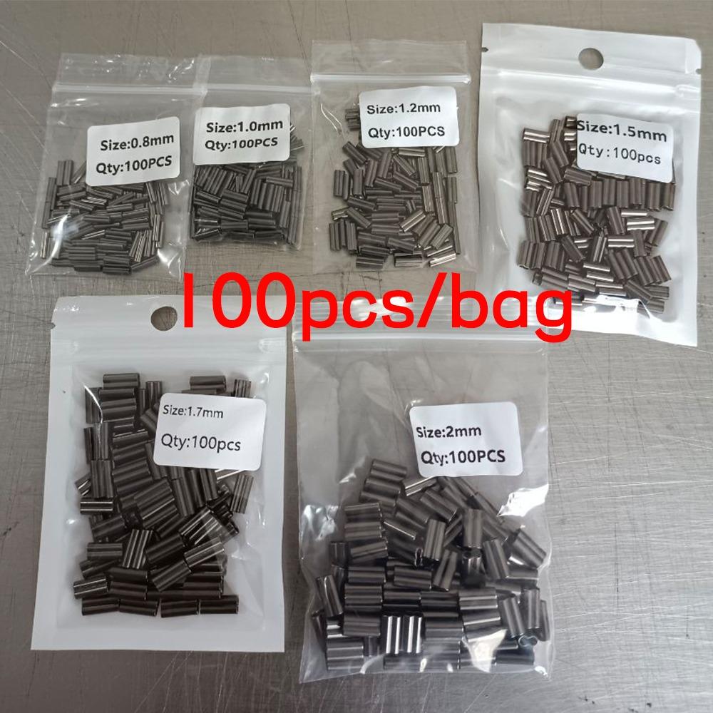 For Fishing Line Double Barrel Tube Fishing Copper Sleeves Wire Crimps Sleeves Fishing Fix Tube