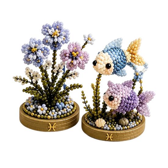12 Zodiac Signs Bead Craft Kit DIY Beaded Garden Kit 3D Beaded Astrology